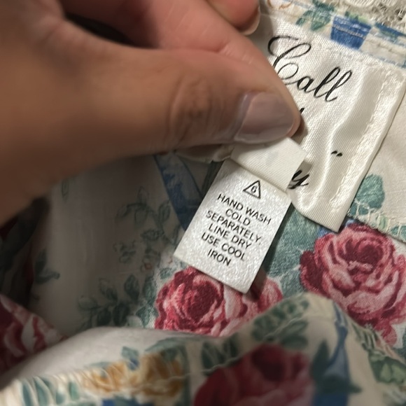 Vintage Call It Fancy Beige Floral Crew Neck size size 14 - Picture 8 of 8